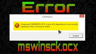 Error MSWINSCKOCX Windows 8 32 Bits [upl. by Hajidahk361]