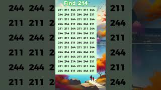 Find 214  People with 50 50 vision can spot the Number in 8 secs logicpuzzles opticalillusion [upl. by Kissiah935]