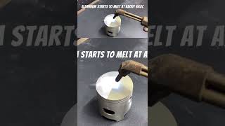 Cerakoted Piston vs Original Piston burn test Who will finish strong pistons pistoncoat [upl. by Ojillek]