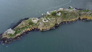 Inchgarvie Island  drone footage Firth of Forth near Edinburgh [upl. by Atsiuqal732]