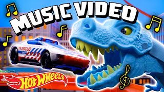 DO THE DINO CHOMP 🦖  Kids Song  Official Hot Wheels Music Video 🎵 [upl. by Anahsed]