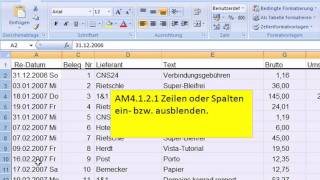 am4122  Zeilen oder Spalten ausblenden [upl. by Arrik]