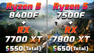 Ryzen 5 8400F  RX 7700 XT vs Ryzen 5 7500F  RX 7800 XT  PC Gameplay Tested [upl. by Sethi]