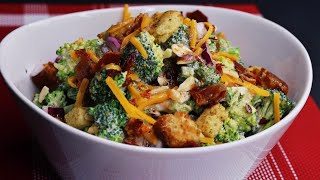 How to Make Broccoli Cauliflower Salad  Salad Recipe  Allrecipescom [upl. by Courtnay]