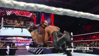 Randy Orton RKO on Seth Rollins  Raw  April 27 2015 [upl. by Yraccaz]