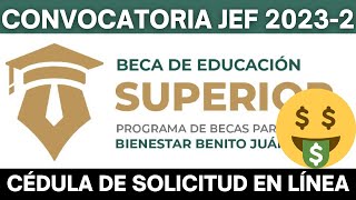 Se Puede Hacer la Cédula de Solicitud en Línea para la Beca Jóvenes Escribiendo el Futuro 20232 [upl. by Wendt]