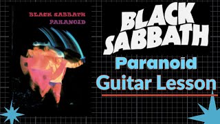 Paranoid Black Sabbath Guitar Lesson  RiffsChordsFills [upl. by Nnylear]