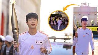 Shocking Here the Unexpected Happening During Jin BTS Torch Relay that Made Fans Hysterical [upl. by Yecats839]