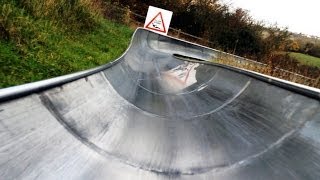 Cresta Run POV  Longest Toboggan Run In The UK  Chatham Ski Centre [upl. by Yanehs350]