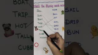 MATCH THE RHYMING WORDS UKG ENGLISH WORKSHEET [upl. by Croteau]