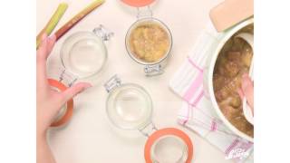 Recette compote bananerhubarbe en bocaux Le Parfait [upl. by Alemap]