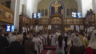 Egypts Coptic Christians flock to churches to attend mass marking beginning of their Easter [upl. by Ramin]