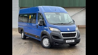 Peugeot Boxer 17 seat MinibusLITE with full width fixed ramp Available at wwwsrkcarscouk [upl. by Ymme]