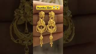 Beautiful😍 Gold Earrings Jhumka😱✨🌈💯 gold 22ct earrings goldjewellery viraltrendingshortsviral [upl. by Nnarefinnej]