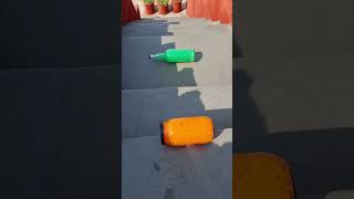 Green Vs Orange glass bottles Crushing Crunchy and soft things shorts asmr satisfying [upl. by Anorahs]