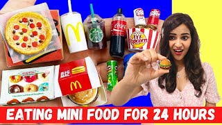 Eating MINI FOODS for 24 HOURS SATISFYING [upl. by Sinegold]