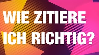 Wie zitiere  paraphrasiere ich richtig  Fragen und Antworten [upl. by Akemor]