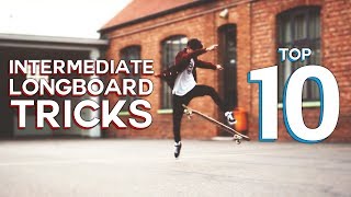 10 EASY TO LEARN LONGBOARD TRICKS intermediate [upl. by Leahplar]