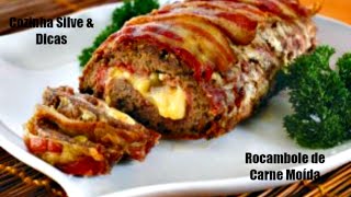 Receita de Como Fazer Rocambole de Carne Moída Assado Delicioso [upl. by Yarod]