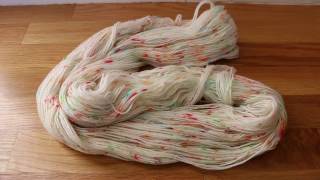 How to Dye Speckled Yarn with Dry KoolAid [upl. by Nomyaw476]