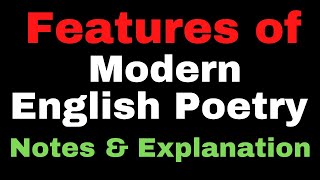 Features of Modern English Poetry II 20th Century English Poetry Its Characteristics and Tendencies [upl. by Eckhardt]