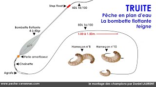 LE MONTAGE DES CHAMPIONS – Sept montages  Pêche de la truite à la bombette en lac et plan d’eau [upl. by Manouch]