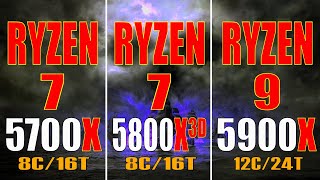 RYZEN 7 5700X vs RYZEN 7 5800X3D vs RYZEN 9 5900X  PC GAMES BENCHMARK TEST [upl. by Newberry251]