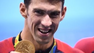 Phelps wins 23rd gold medal in final Olympic race [upl. by Aneetsirhc]