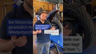 Fahrt ihr Motorrad🏍️ Für jedes Fahrzeug gibt es eine vorgeschriebene Mindestprofiltiefe tüvsüd [upl. by Polly835]