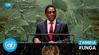 🇿🇲 Zambia  President Addresses United Nations General Debate 76th Session English  UNGA [upl. by Silvio]