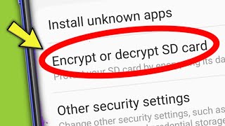 Encrypt or Decrypt SD Card in Android Smart Phone F41 [upl. by Yaresed455]