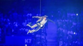 Tom Cruise performs at Olympics Closing Ceremony Paris 2024 by jumping down Stade de France [upl. by Artenra]