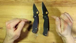 Spyderco PM2 vs Para 3 size and ergonomics comparisons [upl. by Elkcim]