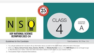 Class 4SOFNSOSolved Past Paper 20232024 Set Aclass4nso scienceolympiad class4olympiad nso23 [upl. by Latreece]