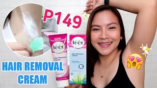 VEET HAIR REMOVAL CREAM REVIEW  Mura at Painless na hair removal cream [upl. by Akinhoj]