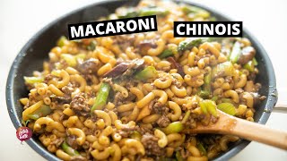 MACARONI CHINOIS 🍝 Pâtes à lasiatique du Québec La petite bette [upl. by Cherye]