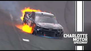 Smithleys car catches fire after crash with Gase on Lap 1 [upl. by Greenburg538]