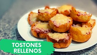 TOSTONES RELLENOS DE JAMÓN Y QUESO Dale un toque más sabroso a tus tostones tradicionales [upl. by Siuol]