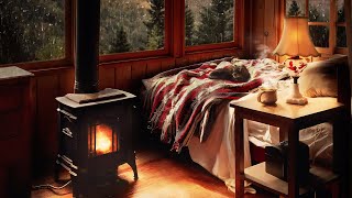 Rain amp Fireplace Sounds  Cozy Cabin Ambience 8 hours  Sleep Study Meditation [upl. by Ssitruc]