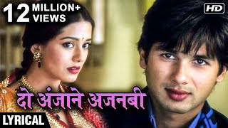 Do Anjaane Ajnabi  Hindi Lyrics  Vivah  Shahid Kapoor Amrita Rao  Udit Narayan Shreya Ghoshal [upl. by Gearhart32]