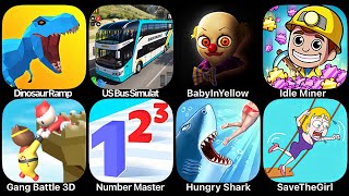 Dinosaur Rampage Bus Simulator Baby in Yellow Idle Miner Gang Battle 3D Number Master [upl. by Boehike]