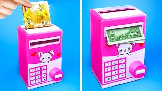 😱MY MOM MADE ME DIY CREDIT CARD MACHINE 📦😱 Cheap DIY Hacks made from Cardboard By 123 GO TRENDS [upl. by Tedric]