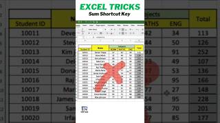 How to use Sum Function Shortcut key in Excel tricks  exceltech exceltips automation dataentry [upl. by Lynden]