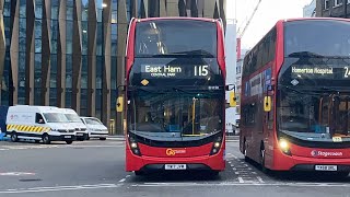 FULL ROUTE VISUAL  115 East Ham Central Park  Aldgate  EH152 YW17JVF [upl. by Thibaut149]