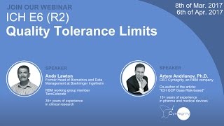 Quality Tolerance Limits QTLs  ICH E6 R2  Andy Lawton [upl. by Kus]