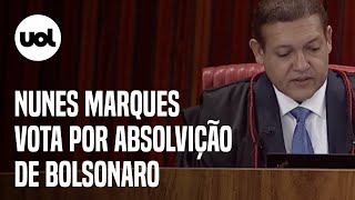 Bolsonaro no TSE Nunes Marques vota por absolvição do expresidente [upl. by Chickie]