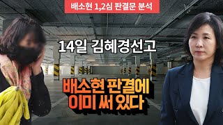 14일 김혜경선고 배소현 판결에 이미 써 있다 완전 쉽게 해설 [upl. by Nemracledairam]