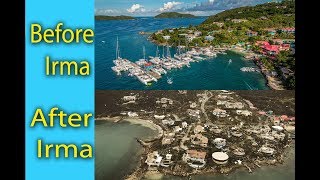 Hurricane Irma  Before and after Leverick Bay Virgin Gorda British Virgin Islands resorts [upl. by Whiteley266]