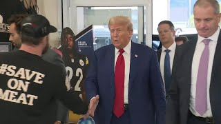 RAW VIDEO Donald Trump at grocery store in Kittanning Pennsylvania [upl. by Elonore]