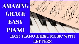 Amazing Grace Piano Music Tutorial Easy Beginner [upl. by Ahsekim]